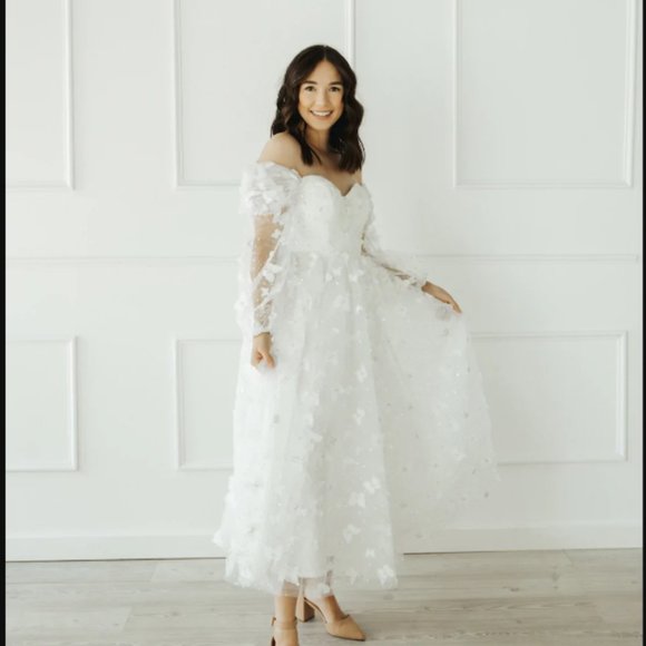 Ava Gowns Wild Butterfly Gown in White - Picture 7 of 11